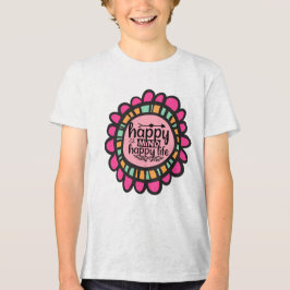 Happy Mind Happy Life Motivierend Grafik Design Tri-Blend Shirt