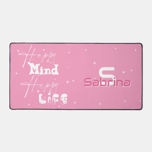 Happy Mind Happy Life Niedlich Desk Mat Schreibtischunterlage (Vorderseite)