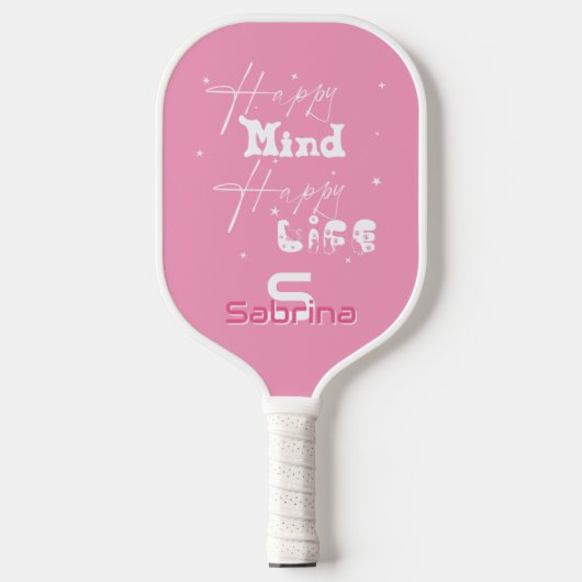 Happy Mind Happy Life Niedlich Pickleball Paddle (Vorderseite)