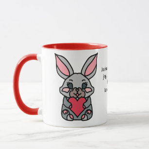 Happy Minimalistisch Bunny mit Herz Liebe Tasse