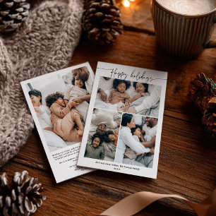 Happy Minimalistisch Christmas Winter 4-Foto-Scrip Feiertagskarte