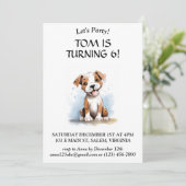 Happy Minimalistisch Pitbull Pit Bull Terrier Dog Einladung (Stehend Vorderseite)