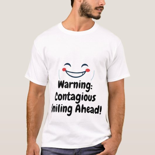 Happy Minimalistisch Smile T-Shirt (Vorderseite)