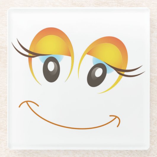 HAPPY MIRL FACE GLASUNTERSETZER (Vorderseite)