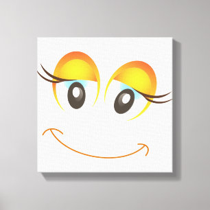 HAPPY MIRL FACE LEINWANDDRUCK
