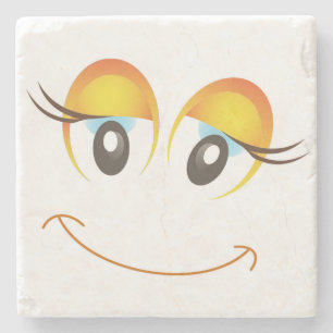 HAPPY MIRL FACE STEINUNTERSETZER