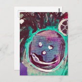 Happy Mixed Media Collage Postkarte (Vorne/Hinten)