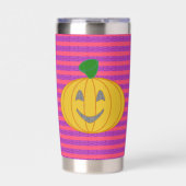 Happy Modern Big Orange Pumpkin Halloween Thermobecher (Vorderseite)