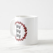 Happy Modern Christmas Wreath Wedding Day Yay Kaffeetasse (Vorderseite Links)