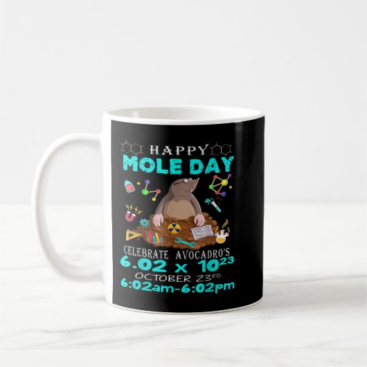 Happy Mole Day October 23rd Funny Chemistry Scienc Kaffeetasse (Links)