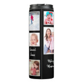 Happy Moments Dark Background Foto Collage Thermosbecher (Rückseite)