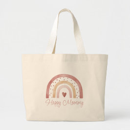 Happy Mommy Boho Rainbow Tote Bag Jumbo Stoffbeutel