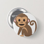 Happy Monkey Cartoon Button (Vorne & Hinten)