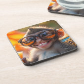 Happy Monkey Getränkeuntersetzer (Linke Seite)