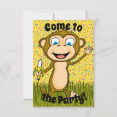 Happy Monkey Party Einladung (Vorderseite)