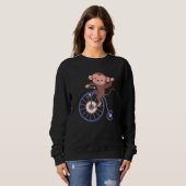 Happy Monkey Riding Bicycle and Waving Hand Cute A Sweatshirt (Vorne ganz)