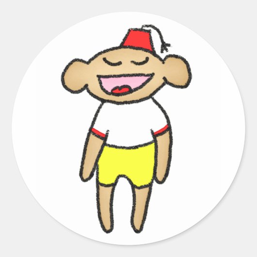 Happy Monkey Stickers (Vorderseite)