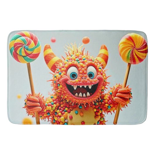 Happy Monster Candy Delight Design Badematte (Vorderseite)