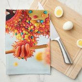 Happy Monster Candy Delight Design Geschirrtuch (Viertel Falte)