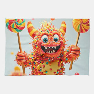 Happy Monster Candy Delight Design Geschirrtuch