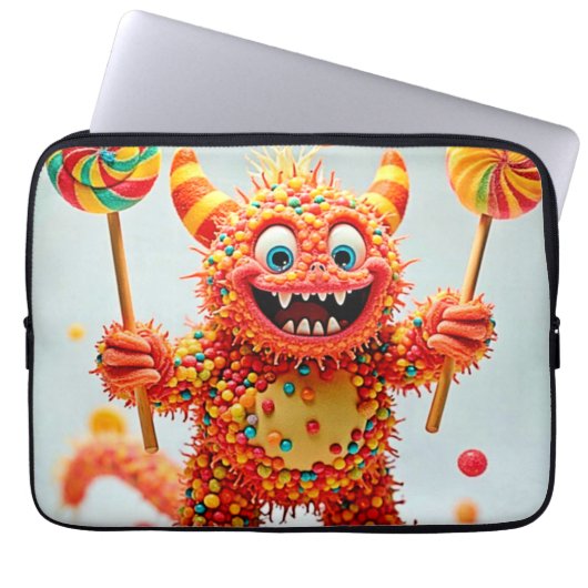 Happy Monster Candy Delight Design Laptopschutzhülle (Vorderseite)