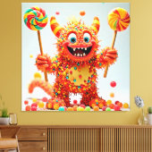 Happy Monster Candy Delight Design Leinwanddruck (Insitu (Wohnzimmer))