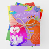 HAPPY MONSTER CUSTOM TEXT GIFT WRAP FLAT SHEETS GESCHENKPAPIER SET (Beispiel)
