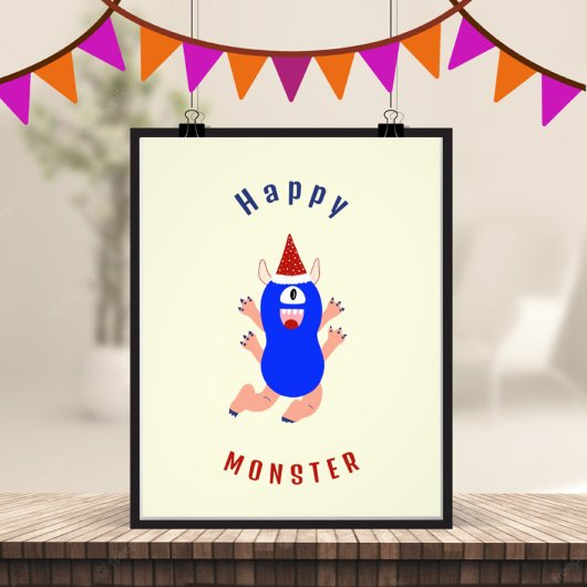 Happy Monster Fotodruck
