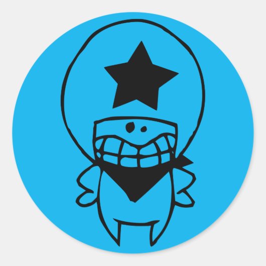 HAPPY MONSTER KUSTOMIZABLE-Aufkleber Runder Aufkleber (Vorderseite)