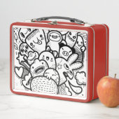 HAPPY MONSTER RED INDIVIDUELLE NAME Metal Lunchbox (Beispiel)