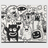 HAPPY MONSTER Wrapping Paper Geschenkpapier (Flach)