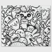 HAPPY MONSTER Wrapping Paper Geschenkpapier (Flach)