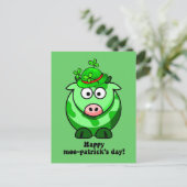 Happy Moo Patrick Day Postkarte (Stehend Vorderseite)