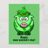 Happy Moo Patrick Day Postkarte (Vorderseite)