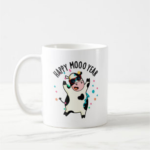 Happy Moo Year Funny Cow Puff Kaffeetasse