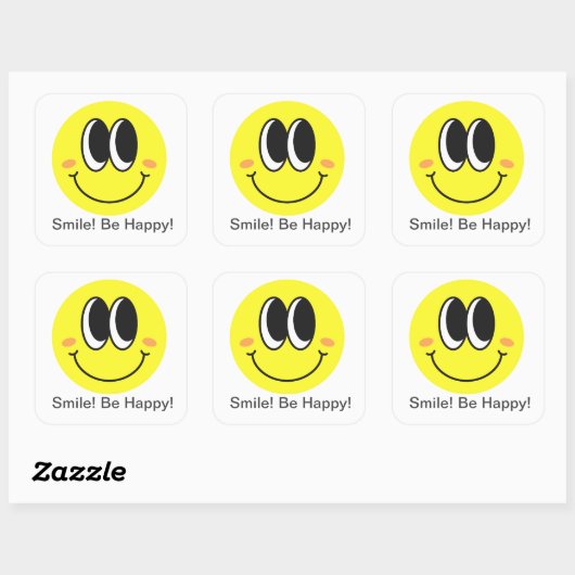 Happy Mood Smiley Sticker Pack 3"x3" (Blatt)