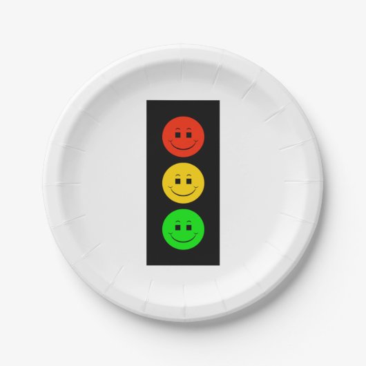 Happy Moody Stoplight Pappteller (Vorderseite)
