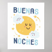Happy Moon and Stars Kinderzimmer Kunst, Dichtung Poster (Vorne)