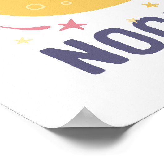 Happy Moon and Stars Kinderzimmer Kunst, Dichtung Poster (Ecke)