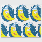 Happy Moon Face Geschenkpapier (Flach)
