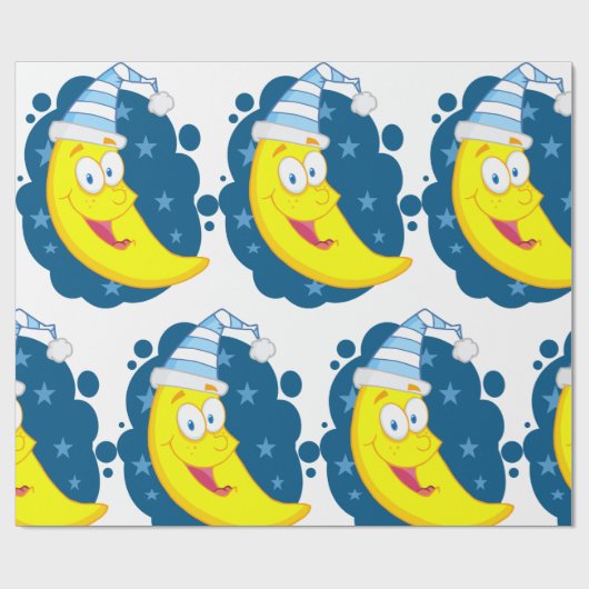 Happy Moon Face Geschenkpapier (Flach)