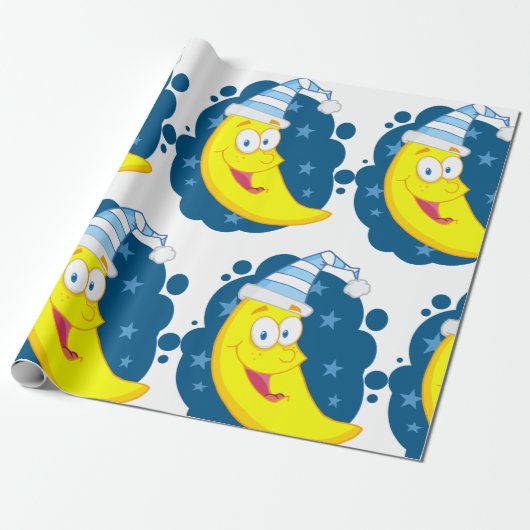 Happy Moon Face Geschenkpapier (Ungerollt)