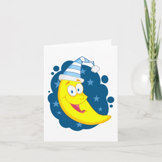 Happy Moon Face Karte (Vorderseite)