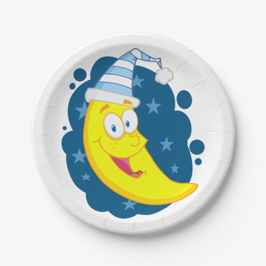 Happy Moon Face Pappteller (Vorderseite)