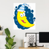 Happy Moon Face Poster (Heimbüro)