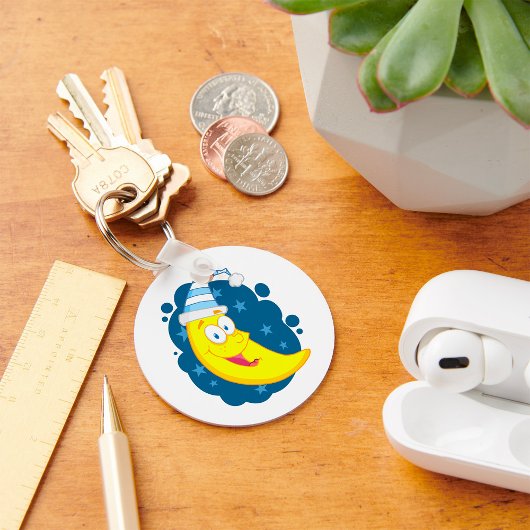 Happy Moon Face Schlüsselanhänger