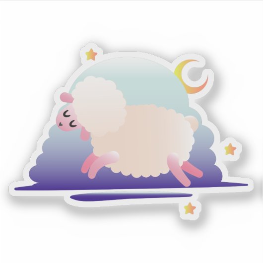 Happy Moon Sheep Aufkleber (Vorderseite)