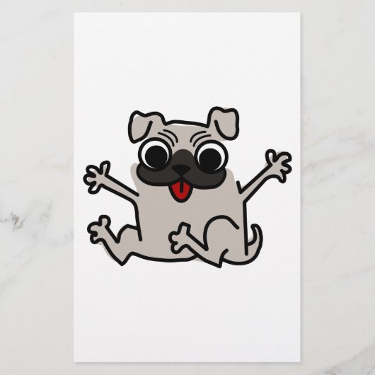 Happy Mops Briefpapier (Vorderseite)