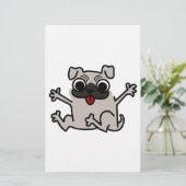 Happy Mops Briefpapier (Stehend Vorderseite)