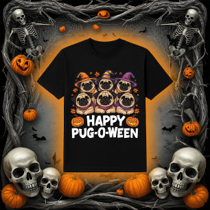 Happy Mops-O-Ween   Adorable Halloween Mops Hunde T-Shirt